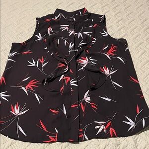 Ann Taylor Factory Black and White Floral Blouse